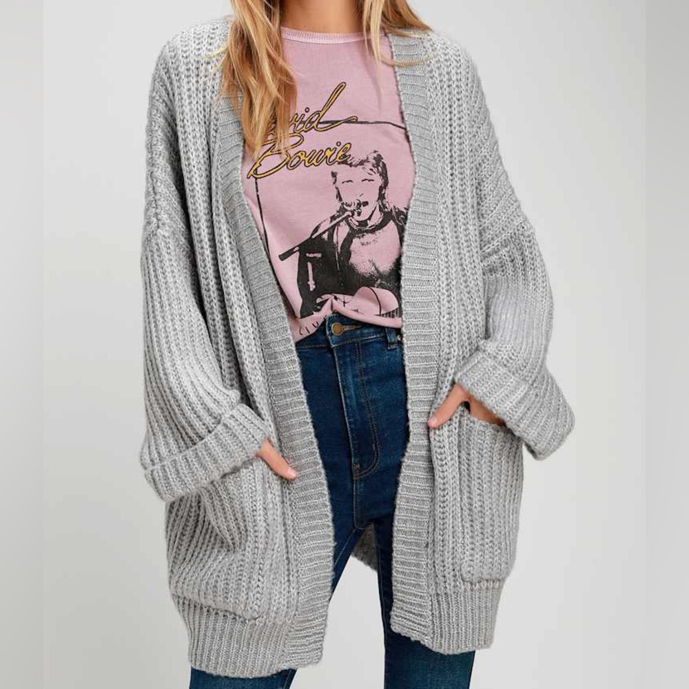 Lulus ‘That Cozy Feeling’ Oversized Knit Cardigan Sweater